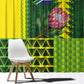 South Africa National Football Window Curtain King Protea with African Tribal Geometric Pattern Culture Art