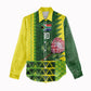 Custom South Africa National Football Women Casual Shirt King Protea with African Tribal Geometric Pattern Culture Art