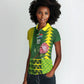 Custom South Africa National Football Women Polo Shirt King Protea with African Tribal Geometric Pattern Culture Art