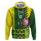 Custom South Africa National Football Zip Hoodie King Protea with African Tribal Geometric Pattern Culture Art