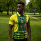 Custom South Africa National Football Zipper Polo Shirt King Protea with African Tribal Geometric Pattern Culture Art