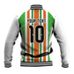 Custom Cote d'Ivoire Baseball Jacket The Elephants with African Pattern Stripes