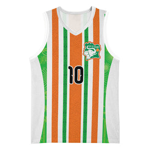 Custom Cote d'Ivoire Basketball Jersey The Elephants with African Pattern Stripes