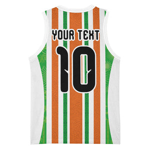 Custom Cote d'Ivoire Basketball Jersey The Elephants with African Pattern Stripes