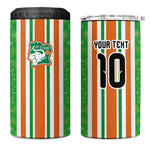 Custom Cote d'Ivoire 4 in 1 Can Cooler Tumbler The Elephants with African Pattern Stripes