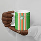 Custom Cote d'Ivoire Ceramic Mug The Elephants with African Pattern Stripes