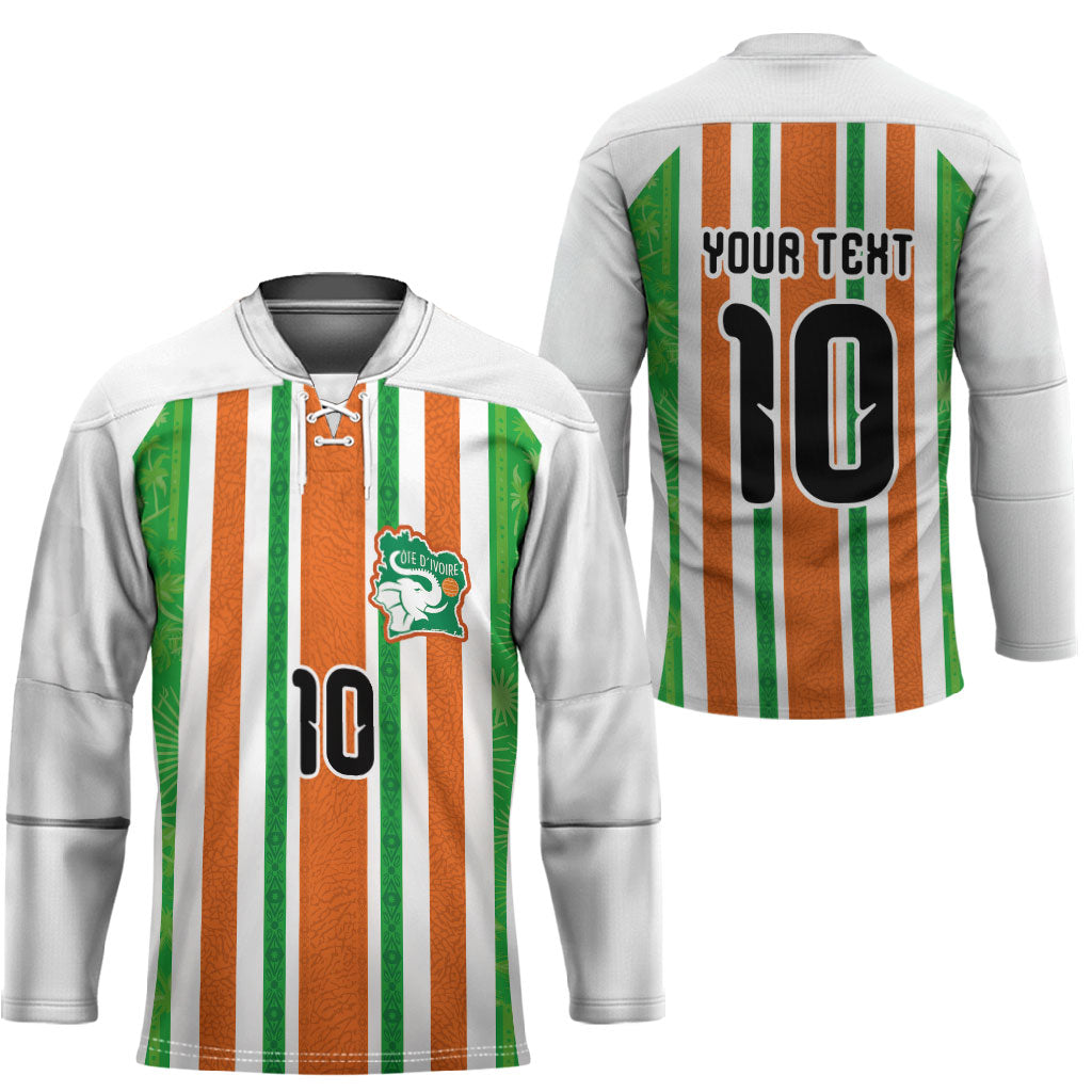 Custom Cote d'Ivoire Hockey Jersey The Elephants with African Pattern Stripes