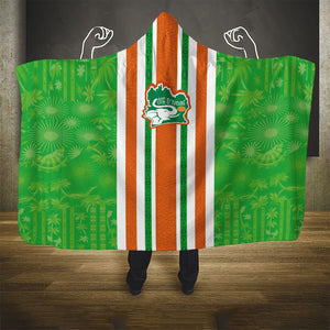 Cote d'Ivoire Hooded Blanket The Elephants with African Pattern Stripes