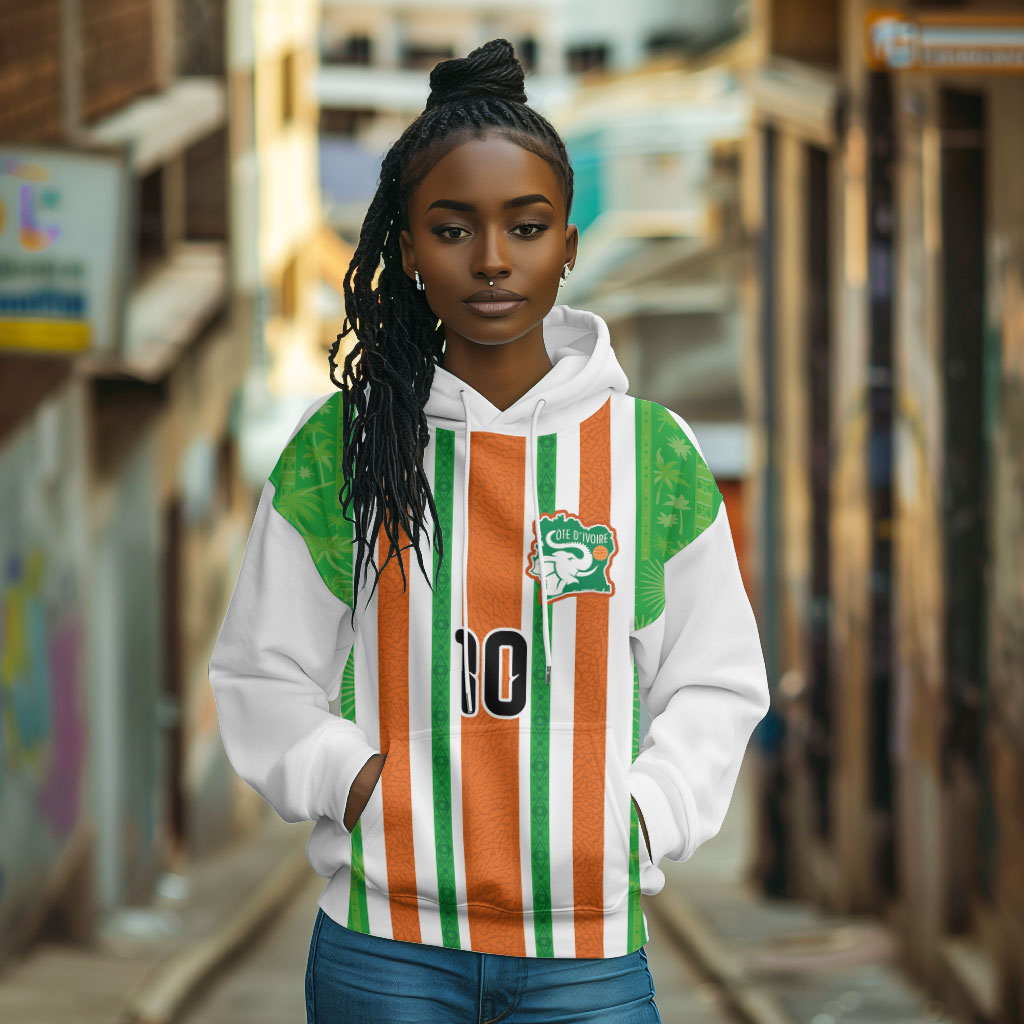Custom Cote d'Ivoire Hoodie The Elephants with African Pattern Stripes