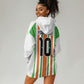 Custom Cote d'Ivoire Hoodie Dress The Elephants with African Pattern Stripes