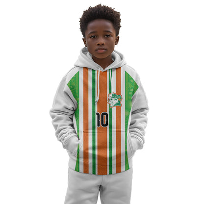 Custom Cote d'Ivoire Kid Hoodie The Elephants with African Pattern Stripes