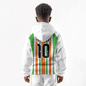 Custom Cote d'Ivoire Kid Hoodie The Elephants with African Pattern Stripes