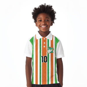 Custom Cote d'Ivoire Kid Polo Shirt The Elephants with African Pattern Stripes