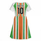 Custom Cote d'Ivoire Kid Short Sleeve Dress The Elephants with African Pattern Stripes
