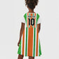 Custom Cote d'Ivoire Kid Short Sleeve Dress The Elephants with African Pattern Stripes