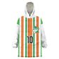 Custom Cote d'Ivoire Kid Wearable Blanket Hoodie The Elephants with African Pattern Stripes