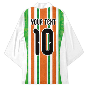 Custom Cote d'Ivoire Kimono The Elephants with African Pattern Stripes