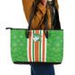 Cote d'Ivoire Leather Tote Bag The Elephants with African Pattern Stripes