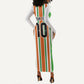 Custom Cote d'Ivoire Long Sleeve Bodycon Dress The Elephants with African Pattern Stripes