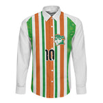 Custom Cote d'Ivoire Long Sleeve Button Shirt The Elephants with African Pattern Stripes