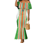 Custom Cote d'Ivoire Mermaid Dress The Elephants with African Pattern Stripes