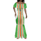 Custom Cote d'Ivoire Mermaid Dress The Elephants with African Pattern Stripes