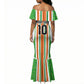 Custom Cote d'Ivoire Mermaid Dress The Elephants with African Pattern Stripes