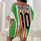 Custom Cote d'Ivoire Off Shoulder Short Dress The Elephants with African Pattern Stripes