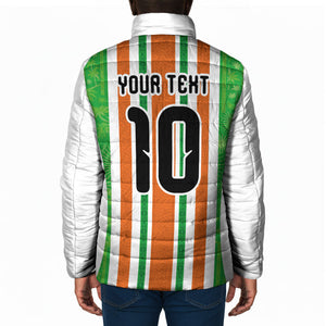 Custom Cote d'Ivoire Padded Jacket The Elephants with African Pattern Stripes