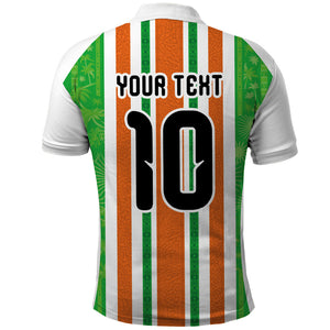 Custom Cote d'Ivoire Polo Shirt The Elephants with African Pattern Stripes
