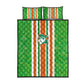Cote d'Ivoire Quilt Bed Set The Elephants with African Pattern Stripes
