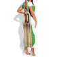 Custom Cote d'Ivoire Short Sleeve Bodycon Dress The Elephants with African Pattern Stripes