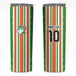 Custom Cote d'Ivoire Skinny Tumbler The Elephants with African Pattern Stripes