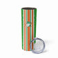 Custom Cote d'Ivoire Skinny Tumbler The Elephants with African Pattern Stripes