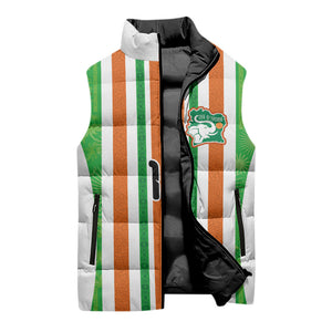 Custom Cote d'Ivoire Sleeveless Puffer Jacket The Elephants with African Pattern Stripes