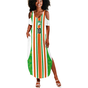 Custom Cote d'Ivoire Summer Maxi Dress The Elephants with African Pattern Stripes