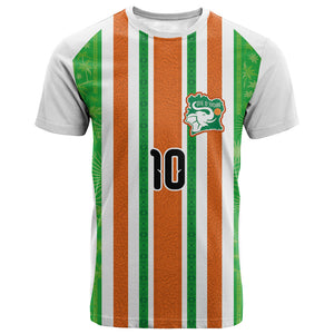 Custom Cote d'Ivoire T shirt The Elephants with African Pattern Stripes