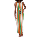 Custom Cote d'Ivoire Tank Maxi Dress The Elephants with African Pattern Stripes