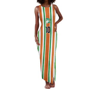 Custom Cote d'Ivoire Tank Maxi Dress The Elephants with African Pattern Stripes