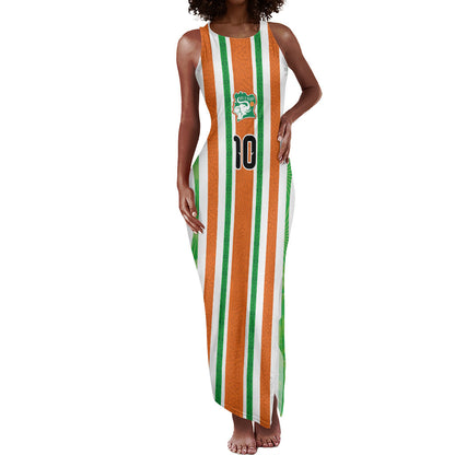 Custom Cote d'Ivoire Tank Maxi Dress The Elephants with African Pattern Stripes