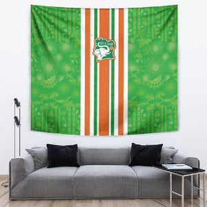 Cote d'Ivoire Tapestry The Elephants with African Pattern Stripes