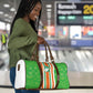 Cote d'Ivoire Travel Bag The Elephants with African Pattern Stripes
