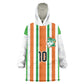 Custom Cote d'Ivoire Wearable Blanket Hoodie The Elephants with African Pattern Stripes