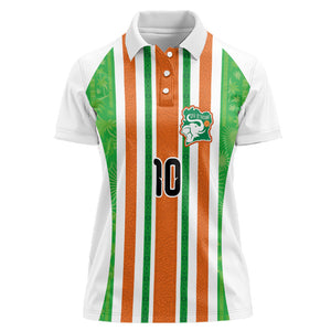 Custom Cote d'Ivoire Women Polo Shirt The Elephants with African Pattern Stripes
