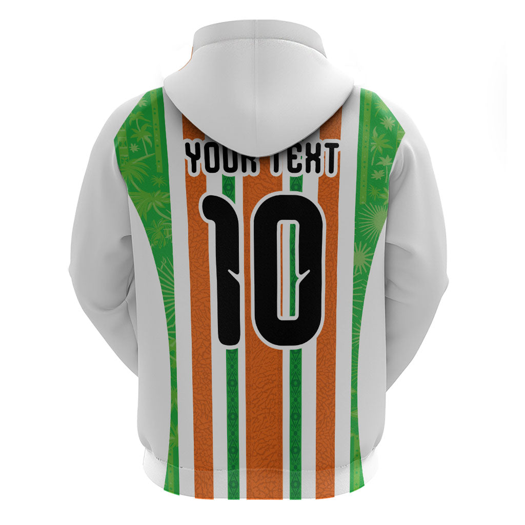 Custom Cote d'Ivoire Zip Hoodie The Elephants with African Pattern Stripes