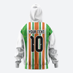 Custom Cote d'Ivoire Zip Hoodie The Elephants with African Pattern Stripes
