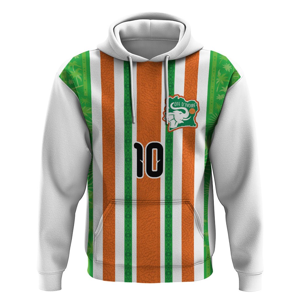 Custom Cote d'Ivoire Zip Hoodie The Elephants with African Pattern Stripes