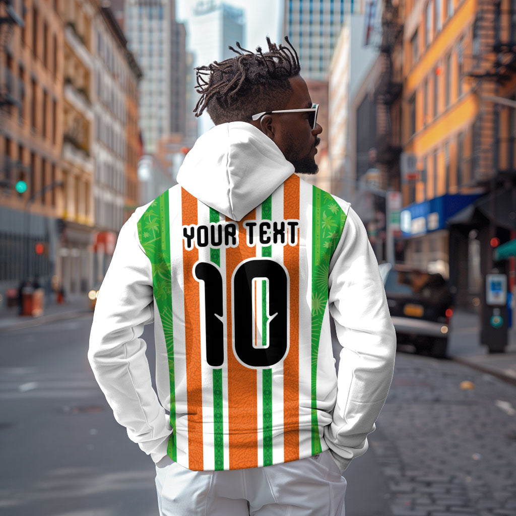 Custom Cote d'Ivoire Zip Hoodie The Elephants with African Pattern Stripes