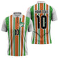 Custom Cote d'Ivoire Zipper Polo Shirt The Elephants with African Pattern Stripes