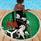 Nigeria Independence Day Beach Blanket - National Seal with Peace Dove - African Pattern